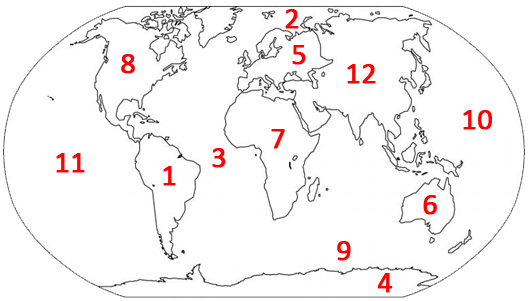 Oceans And Continents Quiz Printable