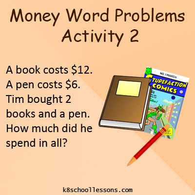 money word problems activity 2 2nd grade money problems worksheets