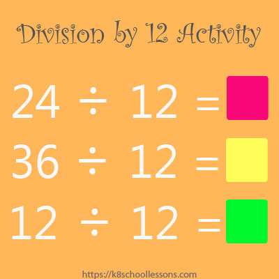 Division by 12 Activity | Division Worksheets | Year 2 | 2nd Grade Division