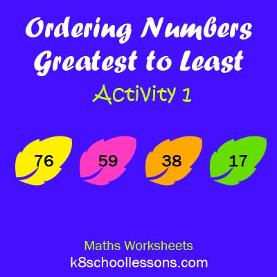 Ordering Numbers Greatest to Least Activity 1