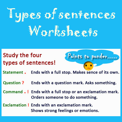 english grammar worksheets types of sentences
