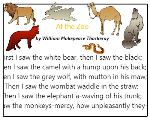 Poetry Comprehension At the Zoo | English Worksheets | the k8 School