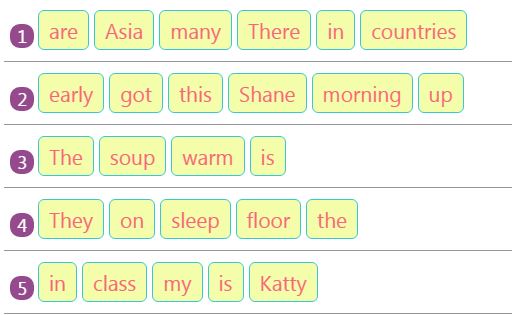 Rearranging Jumbled Words to Make Sentences Activity 22 | Grammar