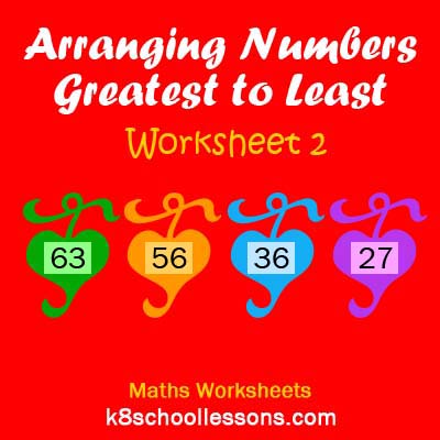 arranging numbers greatest to least worksheet 2 descending order