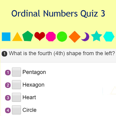 Ordinal Numbers Quiz 3