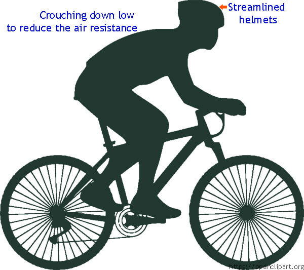 Crouching down low on the bikes helps racing cyclists to reduce the air resistance