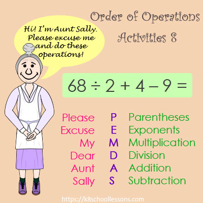 Order of Operations Activities 8 - No Parentheses