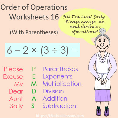 Order of Operations Worksheets 16 | PEMDAS Worksheets | BODMAS