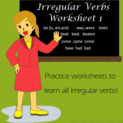 Irregular Verbs Worksheet 1