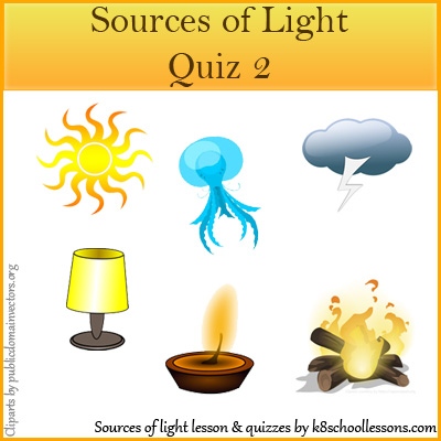 Sources of Light Quiz 2 | List of Light Sources | Examples of Light Sources