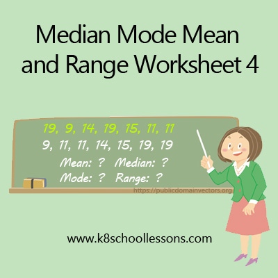 Mean Median Mode and Range Worksheets 4